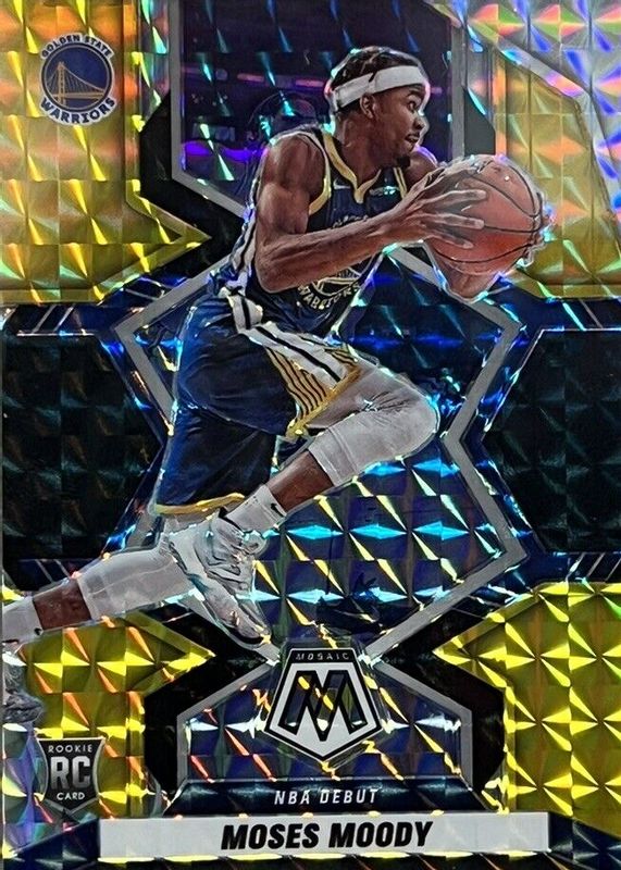 Moses Moody 2021 Mosaic #277 NBA Debut - Choice Black Gold /8 Rookie SGC 10