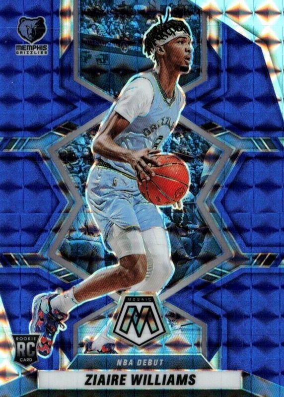 Ziaire Williams 2021 Mosaic #273 NBA Debut - Blue /99 Rookie RAW