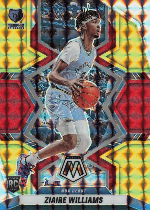 Ziaire Williams 2021 Mosaic #273 NBA Debut - Choice Fusion Red & Yellow /88 Rookie PSA 10