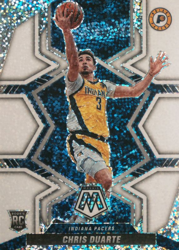 Chris Duarte 2021 Mosaic #217 White Sparkle /(SSP) Rookie RAW