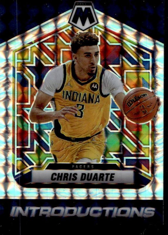 Chris Duarte 2021 Mosaic #10 Introductions - Silver Mosaic Rookie PSA 10