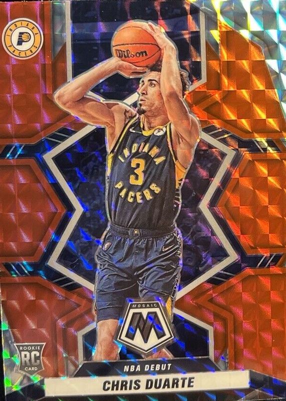 Chris Duarte 2021 Mosaic #270 NBA Debut - Red Rookie RAW