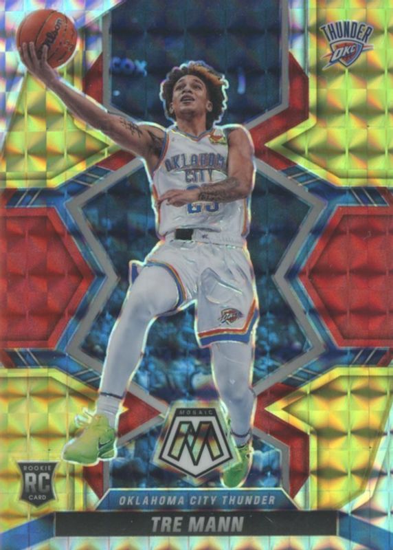 Tre Mann 2021 Mosaic #212 Choice Fusion Red & Yellow /88 Rookie PSA 10