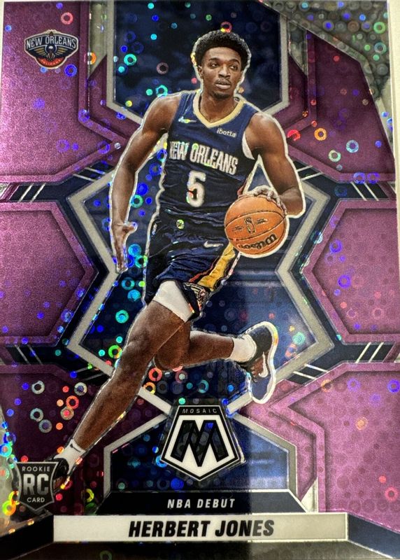 Herbert Jones 2021 Mosaic #280 NBA Debut - Fast Break Purple /50 Rookie RAW