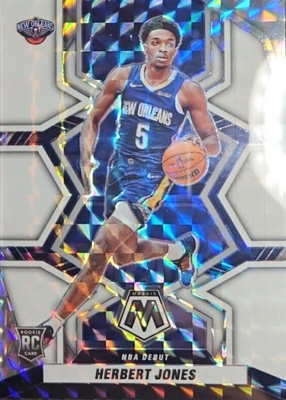 Herbert Jones 2021 Mosaic #280 NBA Debut - White /25 Rookie RAW