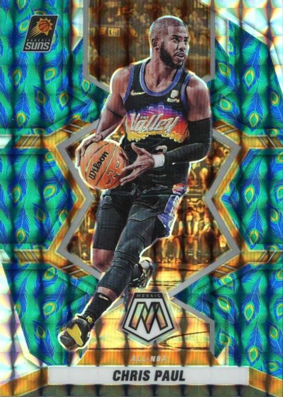 Chris Paul 2021 Mosaic #288 All-NBA - Choice Peacock /(SSP) PSA 9