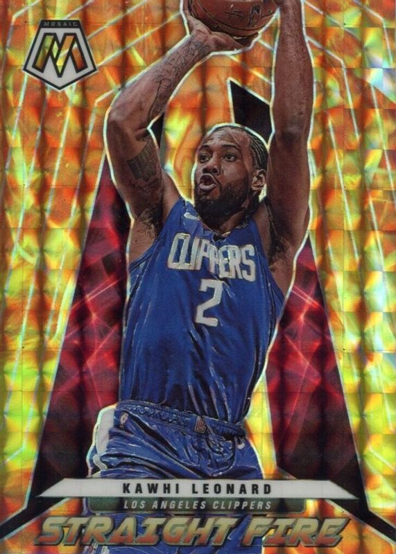 Kawhi Leonard 2021 Mosaic #14 Straight Fire SGC 10