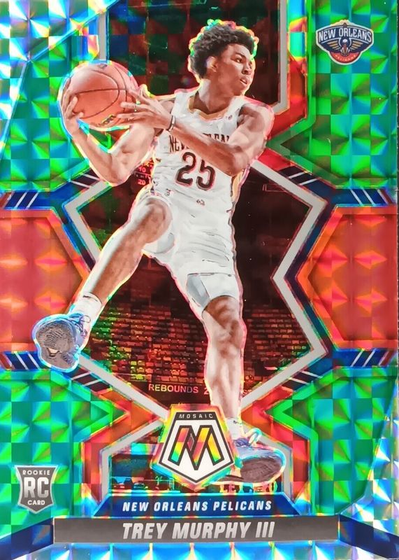 Trey Murphy III 2021 Mosaic #219 Choice Red & Green Rookie RAW