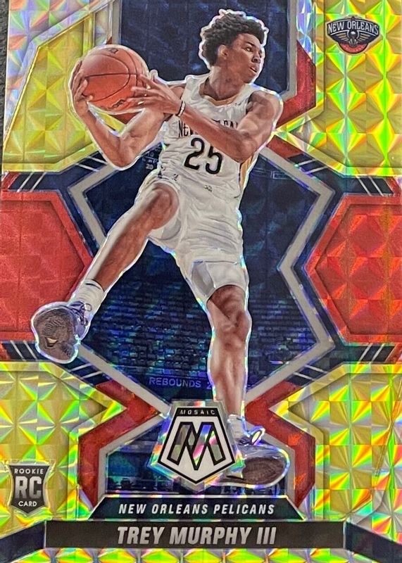 Trey Murphy III 2021 Mosaic #219 Choice Fusion Red & Yellow /88 Rookie PSA 10