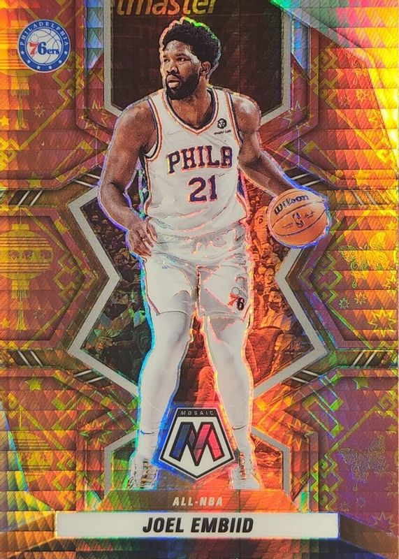 Joel Embiid 2021 Mosaic #290 All-NBA - Lucky Envelopes /8 RAW