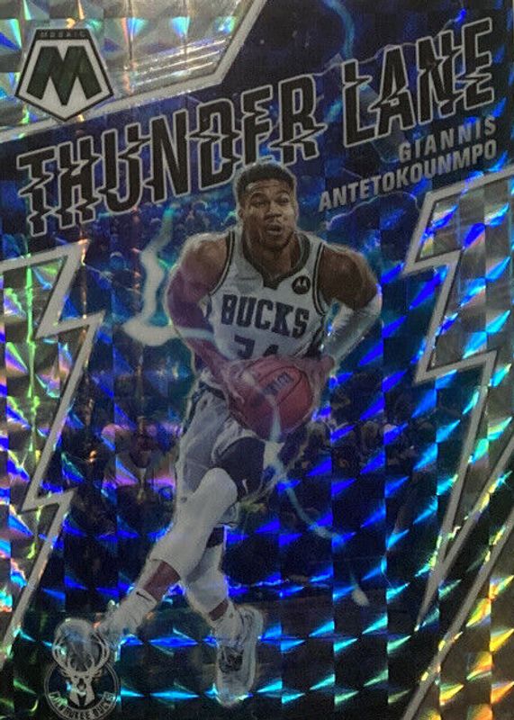 Giannis Antetokounmpo 2021 Mosaic #1 Thunder Lane - Silver Mosaic BGS 9.5