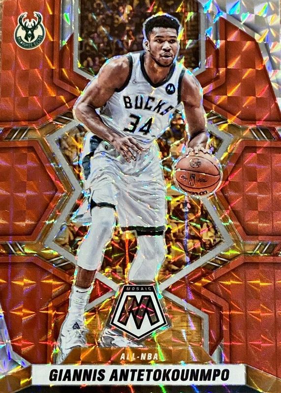 Giannis Antetokounmpo 2021 Mosaic #281 All-NBA - Red PSA 9