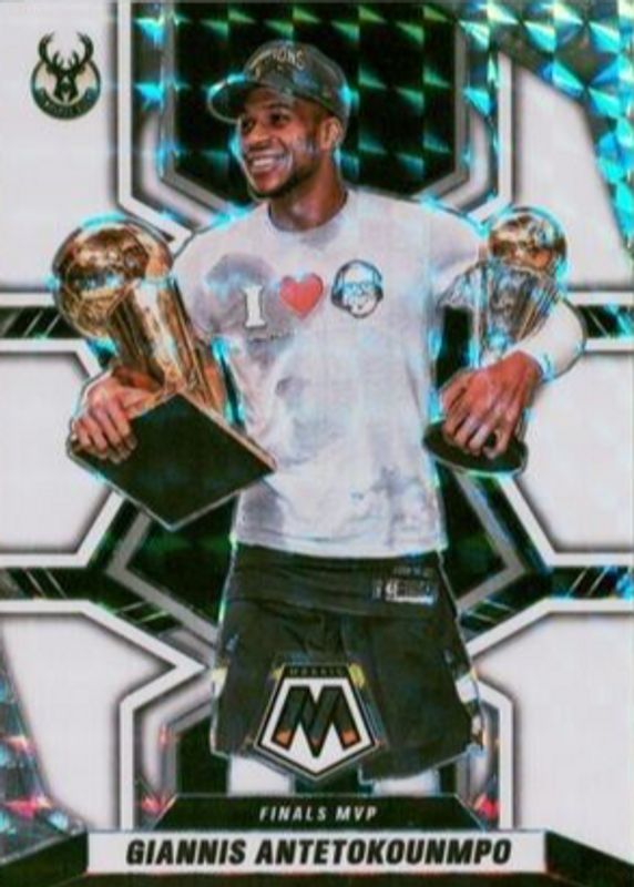 Giannis Antetokounmpo 2021 Mosaic #296 Finals MVPs - White /25 RAW