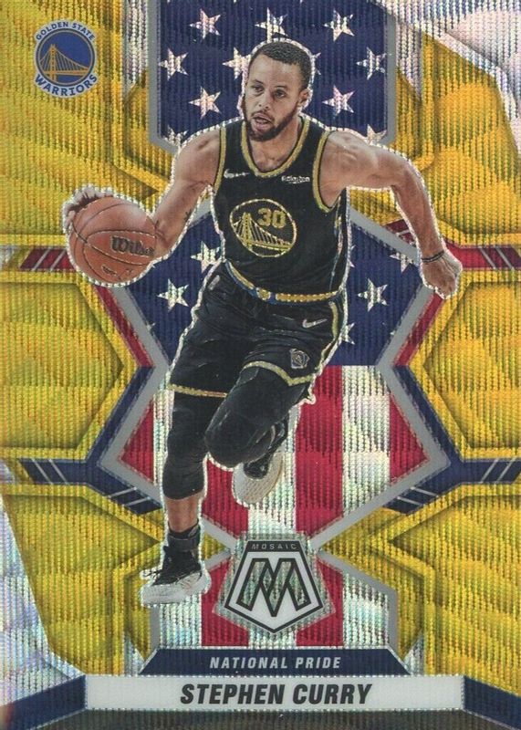 Stephen Curry 2021 Mosaic #247 National Pride - Gold Wave RAW