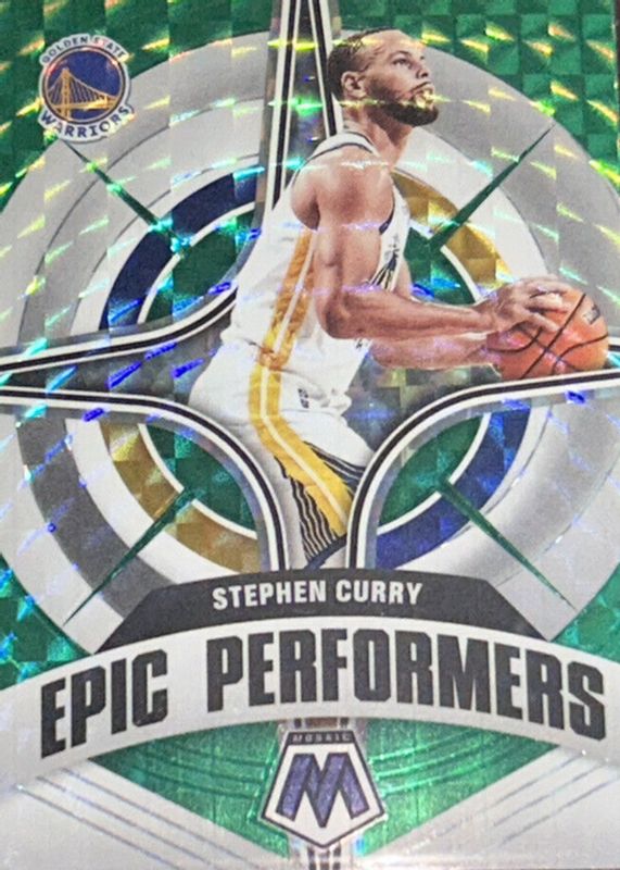 Stephen Curry 2021 Mosaic #7 Epic Performers - Green PSA 10