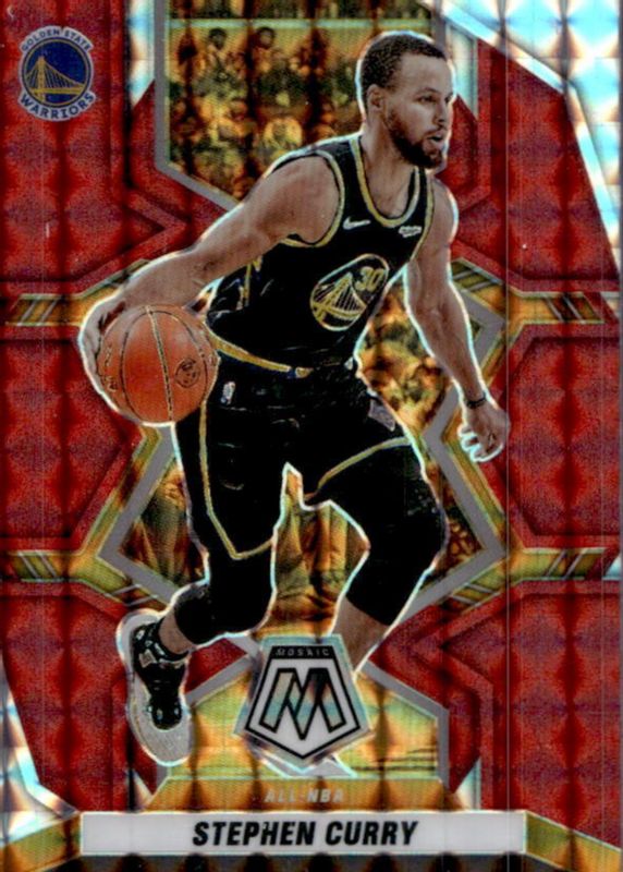 Stephen Curry 2021 Mosaic #284 All-NBA - Red RAW