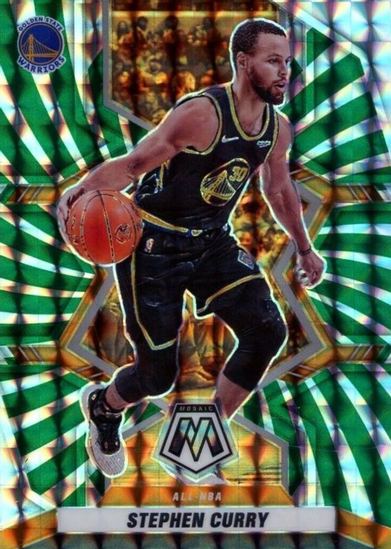 Stephen Curry 2021 Mosaic #284 All-NBA - Green Swirl /10 BGS 9.5