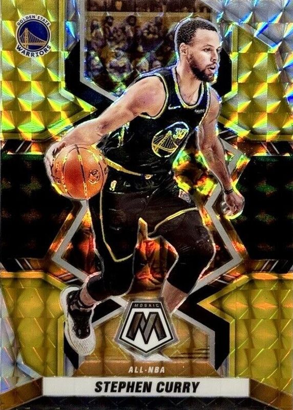 Stephen Curry 2021 Mosaic #284 All-NBA - Choice Black Gold /8 PSA 10