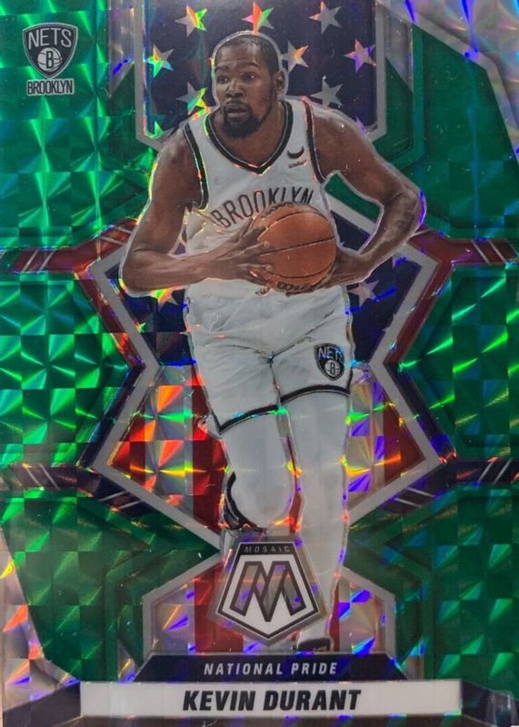 Kevin Durant 2021 Mosaic #248 National Pride - Green PSA 10