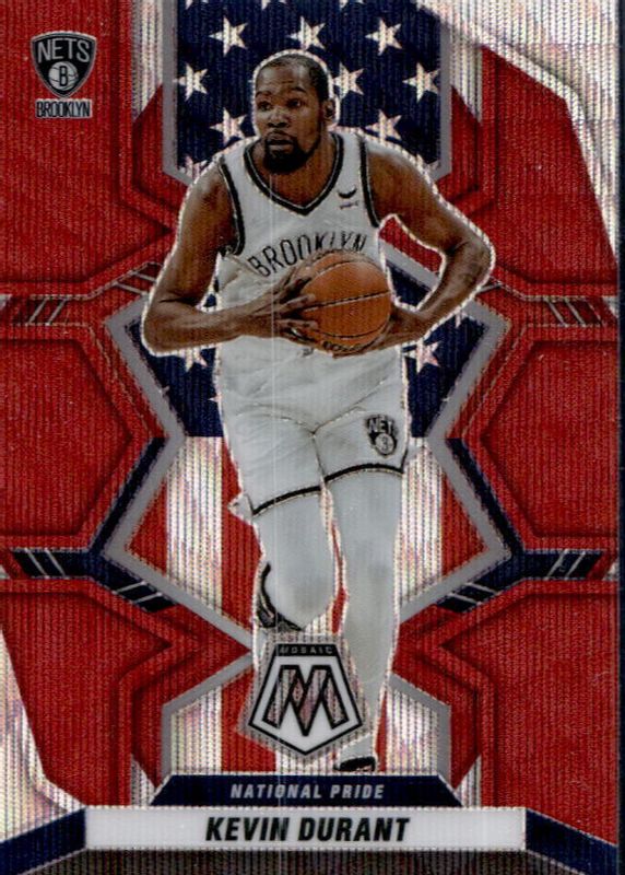 Kevin Durant 2021 Mosaic #248 National Pride - Red Wave RAW