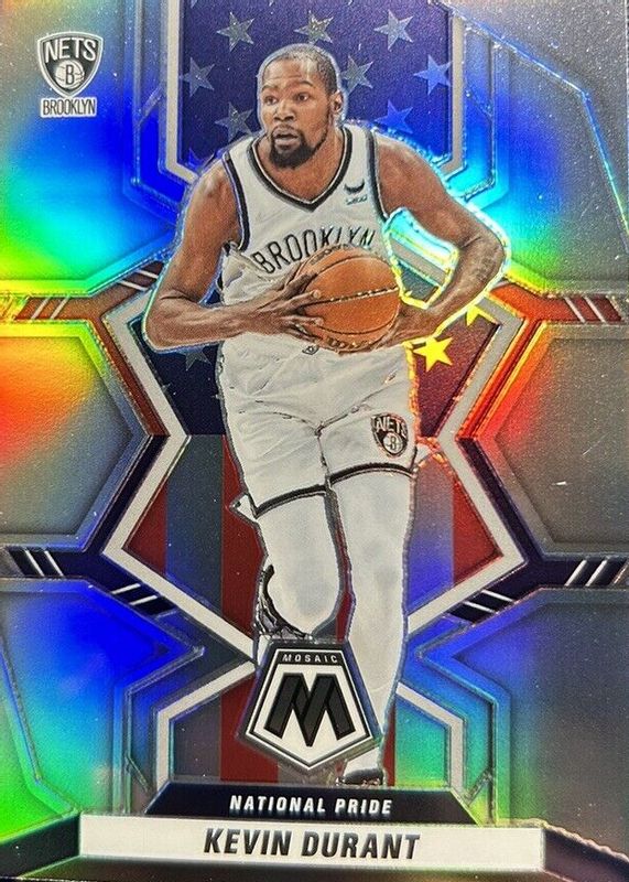 Kevin Durant 2021 Mosaic #248 National Pride - Silver RAW