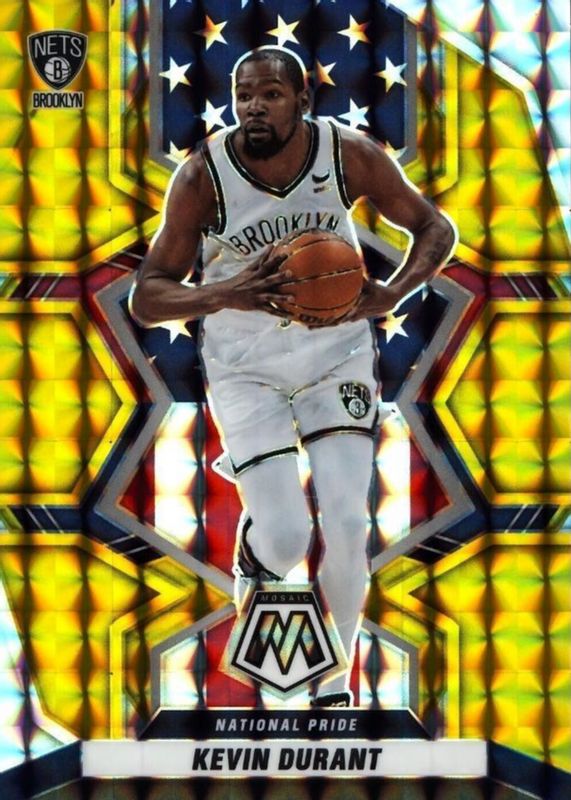 Kevin Durant 2021 Mosaic #248 National Pride - Gold /10 PSA 9