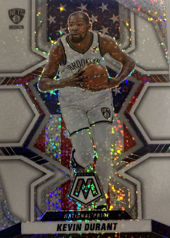 Kevin Durant 2021 Mosaic #248 National Pride - White Sparkle /(SSP) SGC 10