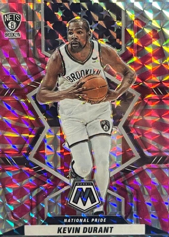 Kevin Durant 2021 Mosaic #248 National Pride - Pink Swirl /11 RAW