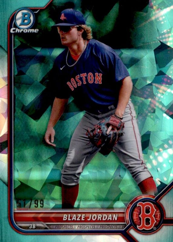 Blaze Jordan 2022 Bowman Chrome Sapphire Edition #BCP-243 Prospects - Aqua /99 RAW