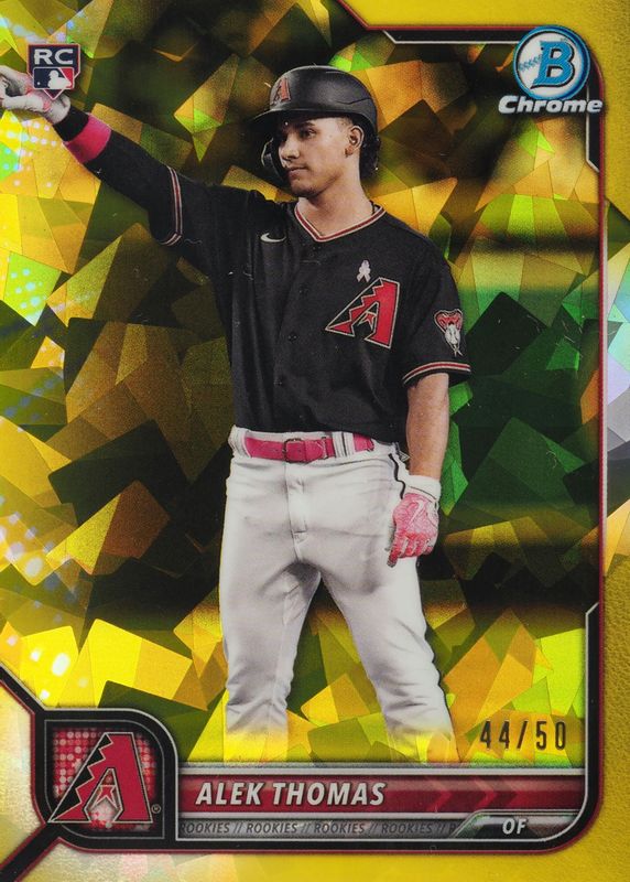 Alek Thomas 2022 Bowman Chrome Sapphire Edition #76 Yellow /50 Rookie SGC 9.5