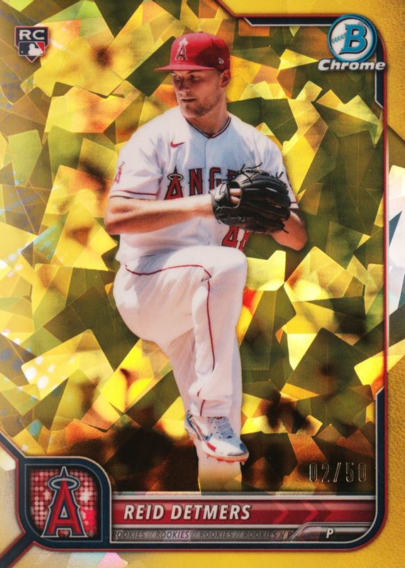 Reid Detmers 2022 Bowman Chrome Sapphire Edition #6 Yellow /50 Rookie RAW