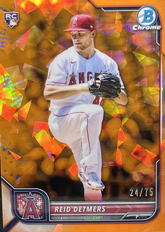 Reid Detmers 2022 Bowman Chrome Sapphire Edition #6 Orange /75 Rookie SGC 10