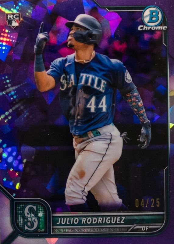 Julio Rodriguez 2022 Bowman Chrome Sapphire Edition #48 Purple /25 Rookie RAW