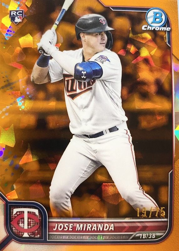 Jose Miranda 2022 Bowman Chrome Sapphire Edition #17 Orange /75 Rookie RAW
