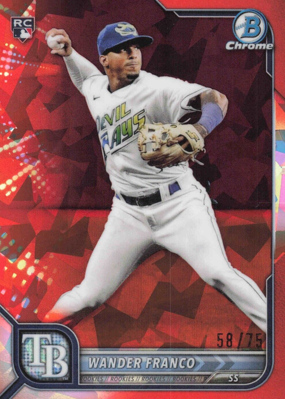 【75シリ】WANDER FRANCO BOWMAN SAPPHIRE Wander Franco 2022 Bowman Chrome Sapphire Edition #10 Orange