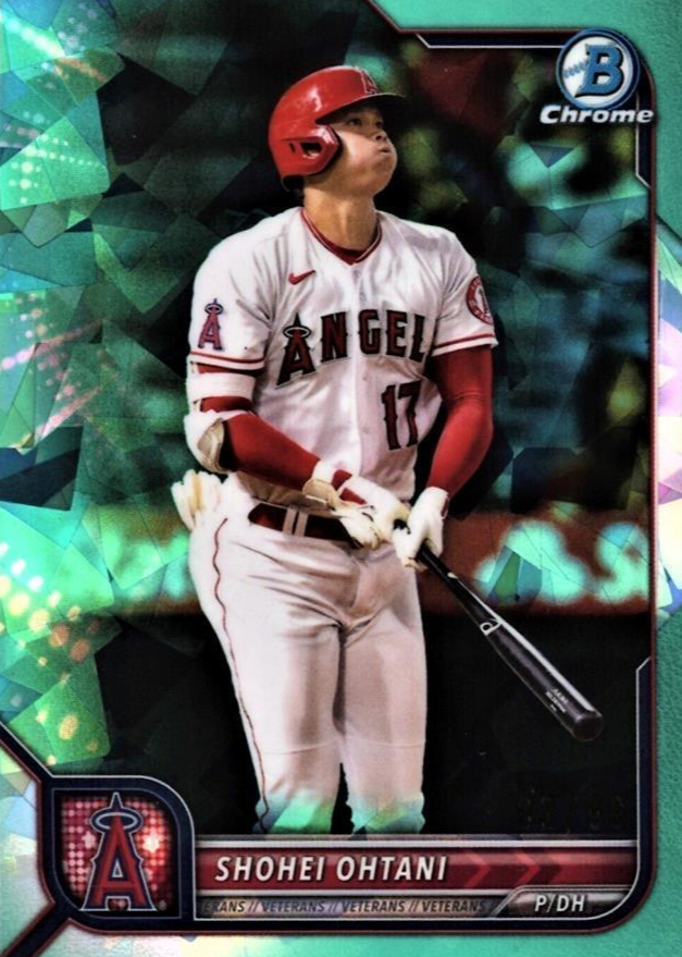 大谷翔平2022 Bowman Chrome Aqua Ray Wave Shohei Ohtani 2022 Bowman Chrome Sapphire Edition #71 Aqua