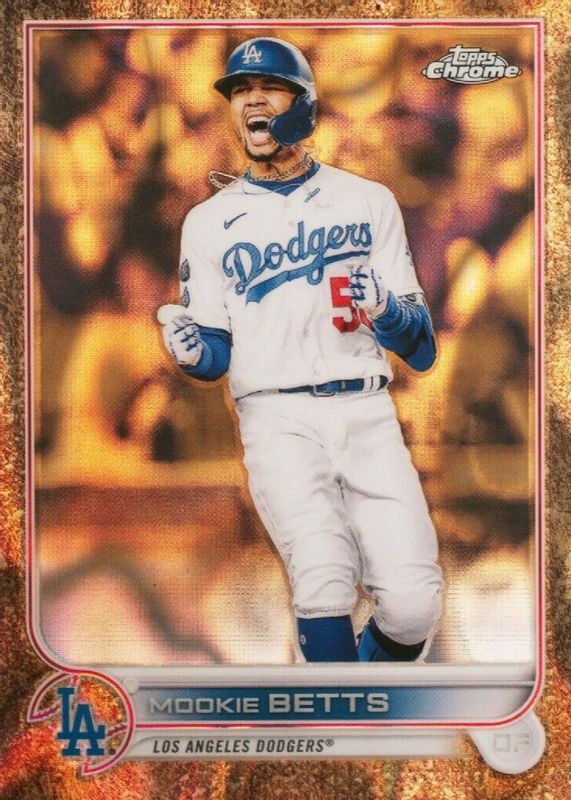 Mookie Betts 2022 Topps Gilded Collection #50 Lava Gold Etch Refractor /10 SGC 9.5