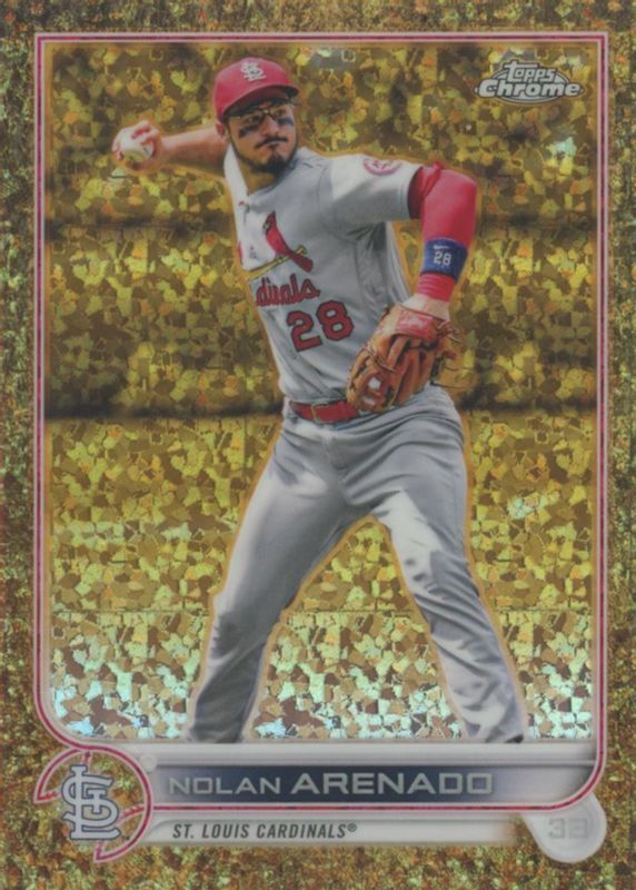 Nolan Arenado 2022 Topps Gilded Collection #96 Mini-Diamond Gold Etch Refractor /50 PSA 10