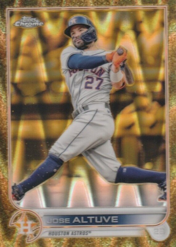 Jose Altuve 2022 Topps Gilded Collection #89 RayWave Gold Etch Refractor /25 RAW