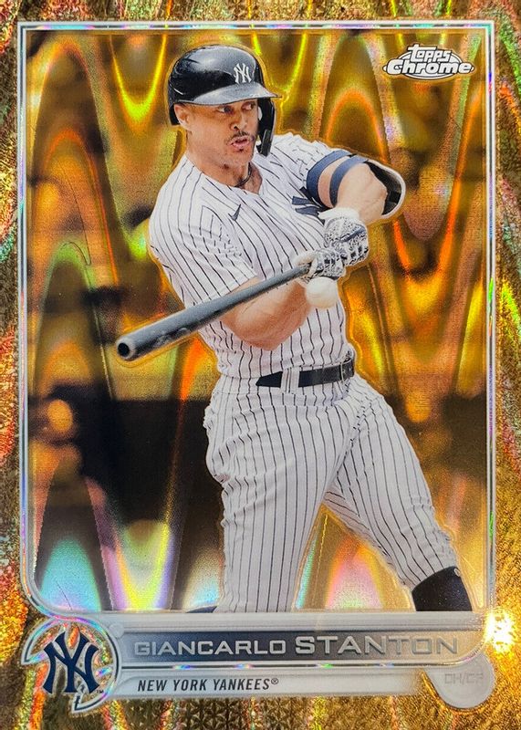 Giancarlo Stanton 2022 Topps Gilded Collection #35 RayWave Gold Etch Refractor /25 SGC 10