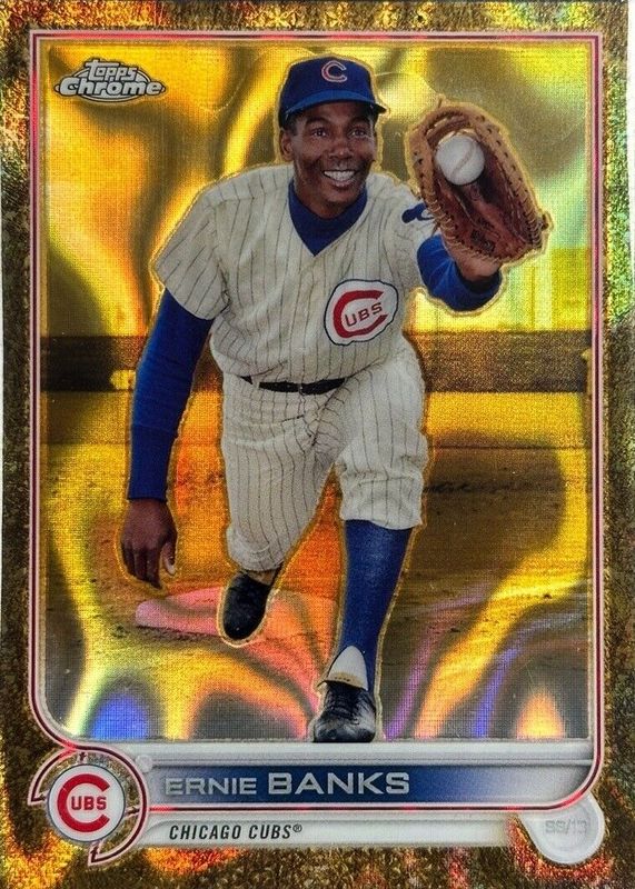 Ernie Banks 2022 Topps Gilded Collection #8 Lava Gold Etch Refractor /10 PSA 10