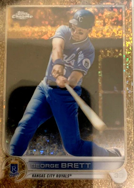 George Brett 2022 Topps Gilded Collection #52 Mini-Diamond Gold Etch Refractor /50 PSA 10