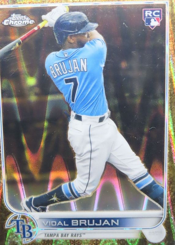 Vidal Brujan 2022 Topps Gilded Collection #138 RayWave Gold Etch Refractor /25 Rookie RAW