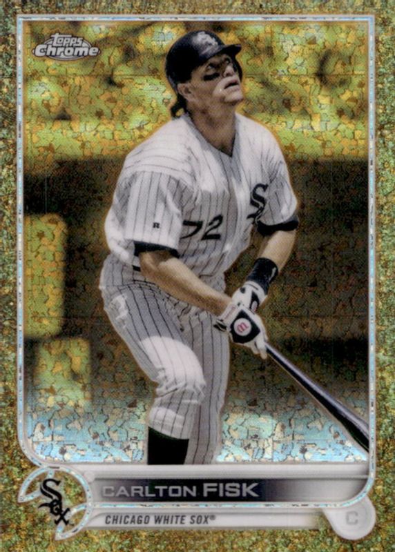 Carlton Fisk 2022 Topps Gilded Collection #40 Mini-Diamond Gold Etch Refractor /50 PSA 10