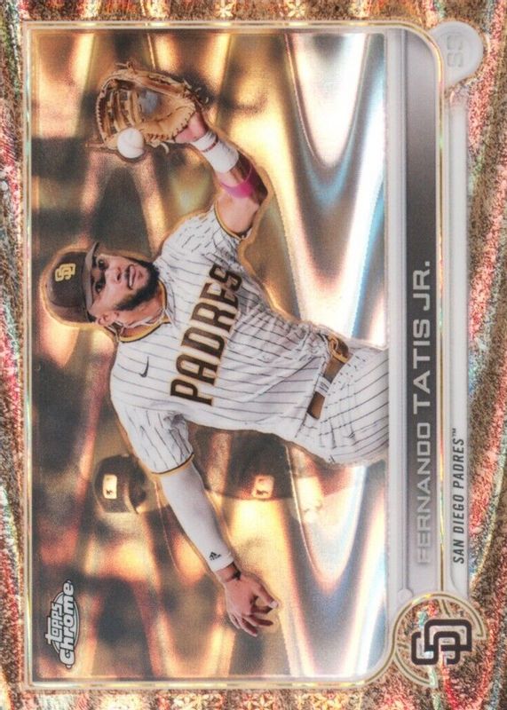 Fernando Tatis Jr. 2022 Topps Gilded Collection #44 RayWave Gold Etch Refractor /25 BGS 9