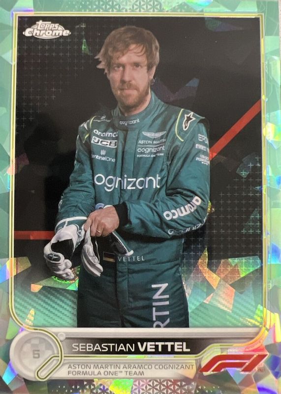 Sebastian Vettel 2022 Topps Chrome Formula 1 Sapphire Edition #9 Aqua /99 PSA 9