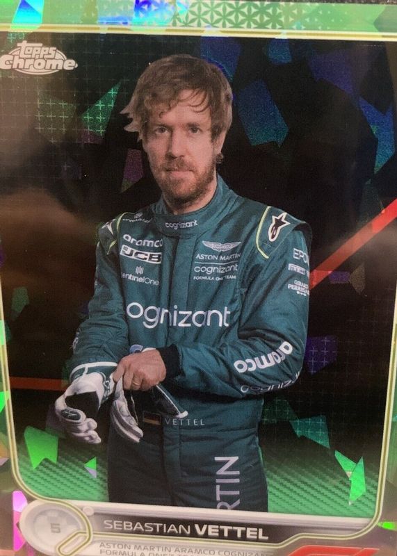 Sebastian Vettel 2022 Topps Chrome Formula 1 Sapphire Edition #9 Green /75 RAW