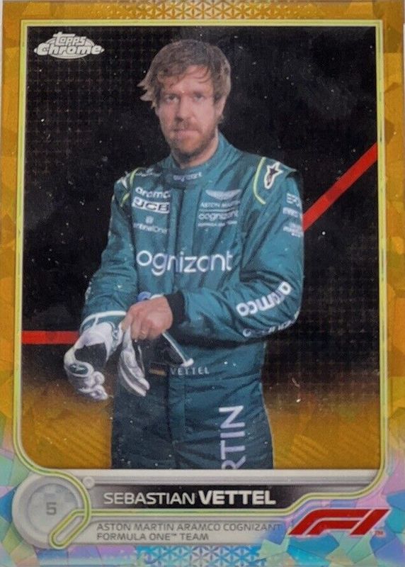 Sebastian Vettel 2022 Topps Chrome Formula 1 Sapphire Edition #9 Gold /50 PSA 10