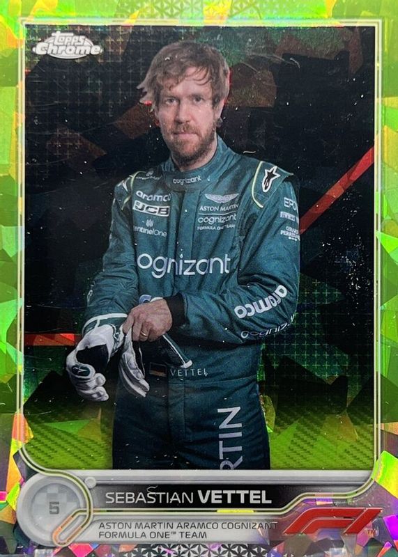 Sebastian Vettel 2022 Topps Chrome Formula 1 Sapphire Edition #9 Chartreuse /199 BGS 9