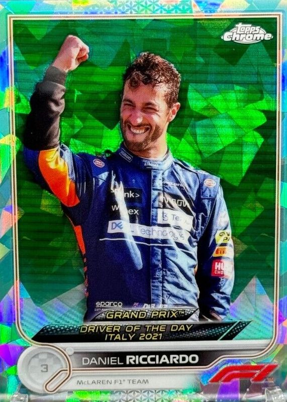 Daniel Ricciardo 2022 Topps Chrome Formula 1 Sapphire Edition #37 Aqua /99 RAW
